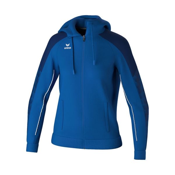 Damska bluza dresowa z kapturem Erima Evo Star. Niebieskie bluzy sportowe damskie Erima, bez wzorów, z dresówki, z kapturem, na fitness i siłownię. Za 261.50 zł.