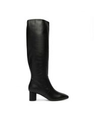 Pollini Kozaki SA26055M0NTC0000 Czarny. Czarne kozaki damskie Pollini, ze skóry, bez obcasa, na słupku. Za 2,799.00 zł.