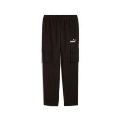Spodnie cargo Puma Power. Czarne spodnie sportowe męskie Puma, l, bez wzorów, z bawełny. Za 222.70 zł.