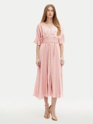Guess Sukienka wieczorowa W5PK1O WHHF0 Różowy Regular Fit. Czerwone sukienki damskie Guess, s, z aplikacjami, z syntetyku, wizytowe, bez kołnierzyka, bez ramiączek. Za 499.99 zł.