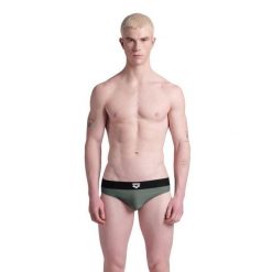 Kąpielówki męskie slipy kąpielowe sportowe na basen Arena Bicolore. Zielone kąpielówki męskie Arena, l, bez wzorów, do pływania. Za 89.99 zł.