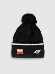 4F Czapka zimowa z wełną merino uniseks - czarna S. Czarne czapki i kapelusze męskie 4f, na zimę, bez wzorów, z wełny, klasyczne. Za 99.99 zł.