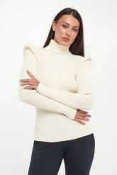 Golf damski z poduszkami w ramionach ELISABETTA FRANCHI. Swetry damskie Elisabetta Franchi, bez wzorów, bez kołnierzyka, bez ramiączek, bez kaptura. Za 1,669.00 zł.