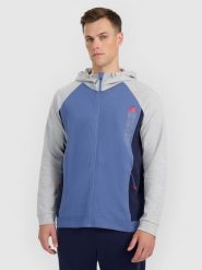 4F Bluza dresowa rozpinana z kapturem męska - szara M. Szare bluzy męskie 4f, m, bez wzorów, z dresówki, z kapturem. Za 169.99 zł.