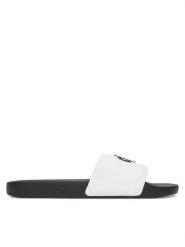 Calvin Klein Jeans Klapki Slide Jelly Mono Pu YM0YM01281 Biały. Białe klapki męskie Calvin Klein Jeans, z jeansu. Za 129.99 zł.