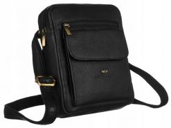 Listonoszka skórzana Peterson [DH] PTN-PR-100-NDM czarny. Czarne torby na ramię męskie Peterson, bez wzorów, na ramię. Za 160.00 zł.