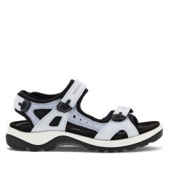 Sandały ECCO. Niebieskie sandały damskie ecco, bez wzorów, bez obcasa, na płaskiej podeszwie, bez zapięcia. Za 409.99 zł.