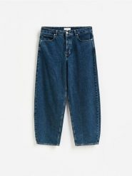 Jeansy barrel leg - granatowy. Niebieskie jeansy męskie Reserved. Za 159.99 zł.