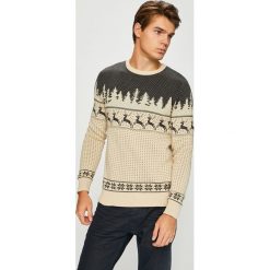 Produkt by Jack & Jones - Sweter. Szare swetry przez głowę męskie PRODUKT by Jack & Jones, z bawełny, z okrągłym kołnierzem. W wyprzedaży za 99.90 zł.