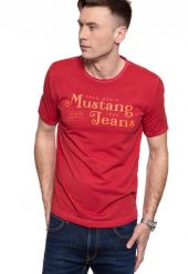 MĘSKI T-SHIRT MUSTANG ALEX C PRINT CPD 1009040 7202. T-shirty męskie Mustang, m, bez wzorów, bez kołnierzyka. W wyprzedaży za 39.99 zł.