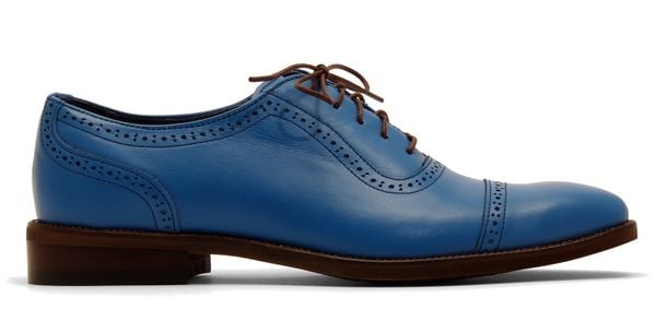 Niebieskie eleganckie buty męskie Brogsy Modini T231. Niebieskie eleganckie półbuty Modini Moda Męska, z materiału, biznesowe, bez zapięcia. W wyprzedaży za 333.00 zł.