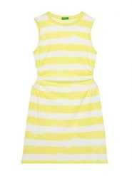 United Colors Of Benetton Sukienka letnia 3SL3CV013 Żółty Regular Fit. Żółte sukienki dla dziewczynek United Colors Of Benetton, na lato, bez wzorów, z bawełny, bez ramiączek. Za 59.99 zł.