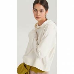 Bluza o ozdobnymi panelami na rękawach ReDesign - Kremowy. Bluzy damskie marki Reserved. W wyprzedaży za 49.99 zł.