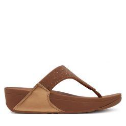 Japonki FitFlop. Brązowe klapki damskie FitFlop, bez wzorów, bez obcasa. Za 259.99 zł.