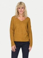 ONLY Sweter Rica 15224360 Pomarańczowy Regular Fit. Brązowe swetry damskie Only, xs, bez wzorów, z syntetyku, bez kołnierzyka, bez ramiączek, bez kaptura. Za 89.99 zł.