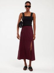 Spódnica damska midi z wiskozy w serduszka czarna Deluni 906. Czarne spódnice damskie Big Star, l, bez wzorów, z koronki, eleganckie, midi. W wyprzedaży za 139.99 zł.
