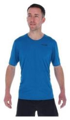 Koszulka treningowa męska Inov-8 Performance Short Sleeve. Niebieskie koszulki sportowe męskie Inov-8, m, bez wzorów, z materiału, bez kołnierzyka, bez ramiączek, do biegania. Za 189.99 zł.
