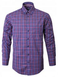 Casualowa Koszula, Kołnierzyk Button Down - Pako Jeans - Granat w Kratkę. Niebieskie koszule męskie Pako Jeans, na lato, l, bez wzorów, z bawełny, sportowe, bez kołnierzyka, bez ramiączek. Za 185.00 zł.