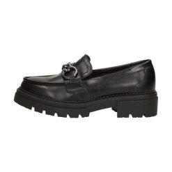 Czarne loafersy na traperze, mokasyny damskie z łańcuchem La.Fi 002b-pu. Czarne mokasyny damskie La.Fi, ze skóry, biznesowe. W wyprzedaży za 122.85 zł.