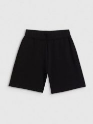 4F Spodenki dresowe damskie - czarne S. Czarne szorty damskie 4f, s, bez wzorów, z dresówki. Za 129.99 zł.
