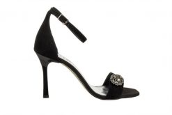 Sandały Bayla-159 5040 003-P Czarny Welur 159197, Skóra naturalna - 36. Czarne sandały damskie Bayla, z aplikacjami, z materiału, bez obcasa, na szpilce, bez zapięcia. W wyprzedaży za 269.10 zł.