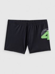 4F Kąpielówki chłopięce - czarne 146/152 (10-12 lat). Czarne kąpielówki dla chłopców 4f, bez wzorów, z materiału. Za 49.99 zł.