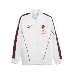 Męska kurtka AC Milan KING Anthem PUMA White For All Time Red. Białe kurtki sportowe męskie Puma, m, bez wzorów, do biegania. Za 399.00 zł.