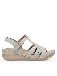 Clara Barson Sandały WYL0510-25 Szary. Szare sandały damskie Clara Barson, bez wzorów, z syntetyku, bez obcasa, na płaskiej podeszwie, bez zapięcia. Za 69.99 zł.