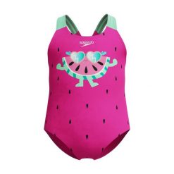 Strój kąpielowy dziewczęcy Speedo Plmt Pt 1 Pc. Czerwone stroje kąpielowe dla dziewczynek Speedo, bez wzorów, z materiału. Za 158.69 zł.