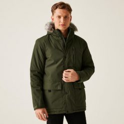 Salinger IV Regatta męska turystyczna kurtka parka zimowa. Zielone kurtki męskie Regatta, na zimę, m, bez wzorów, eleganckie, z kapturem. W wyprzedaży za 199.99 zł.