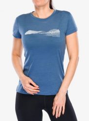 Koszulka merino damska Sensor Merino Air Hills SS Tee. Niebieskie t-shirty damskie Sensor, l, bez wzorów, z materiału, bez kołnierzyka. Za 296.99 zł.