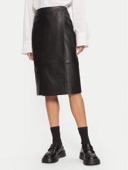 Boss Spódnica skórzana 50524021 Czarny Regular Fit. Czarne spódnice damskie Boss, bez wzorów, ze skóry. Za 1,759.00 zł.