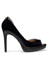 Nine West Szpilki WFA2733-1A Czarny. Czarne szpilki damskie Nine West, bez wzorów, z materiału, bez obcasa, bez zapięcia. Za 219.99 zł.