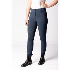 Spodnie jeździeckie z okrągłym siedziskiem. Czarne spodnie materiałowe damskie HARRYS HORSE, s, bez wzorów, z elastanu. Za 501.80 zł.
