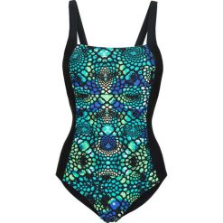 Kostium kąpielowy shape bonprix czarno-zielono-niebieski. Kostiumy jednoczęściowe damskie marki NABAIJI. Za 89.99 zł.