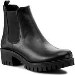 Botki KARINO - 1426/076-F Czarny. Czarne botki damskie Karino, z materiału, bez obcasa, na obcasie. W wyprzedaży za 229.00 zł.