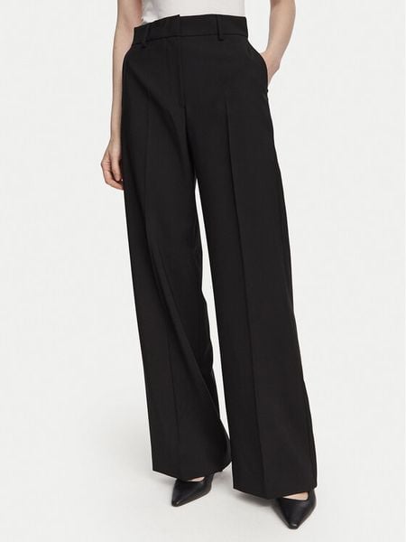 Weekend Max Mara Spodnie materiałowe Visivo 2625136061 Czarny Regular Fit. Czarne spodnie materiałowe damskie Weekend Max Mara, bez wzorów, z materiału. Za 969.99 zł.