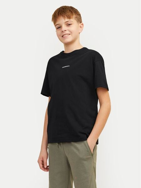 Jack & Jones Junior T-Shirt Joraruba 12257134 Czarny Volume Fit. Czarne t-shirty dla chłopców Jack & Jones Junior, bez wzorów, z bawełny, bez ramiączek. Za 49.99 zł.