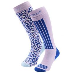 Skarpety narciarskie - Damskie - 2 pary - Fioletowe. Fioletowe skarpety damskie POEDERBAAS, bez wzorów, z elastanu. Za 177.72 zł.