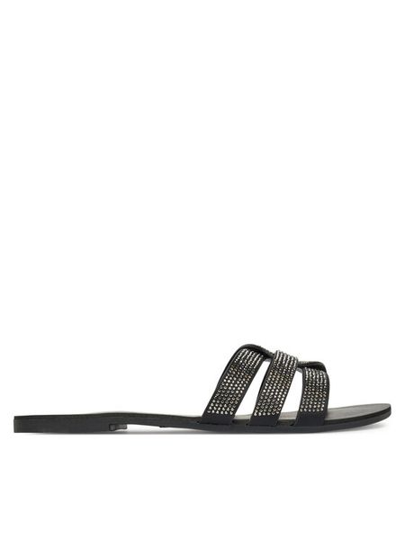 ONLY Shoes Klapki 15340950 Czarny. Czarne klapki damskie ONLY Shoes, bez wzorów, z materiału, bez obcasa. Za 79.99 zł.