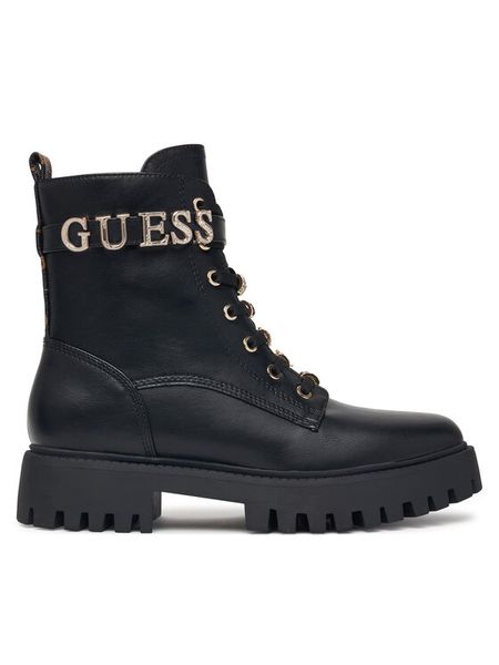 Guess Trapery FLFFIC ELE10 Czarny. Czarne śniegowce i trapery damskie Guess, ze skóry. Za 634.99 zł.