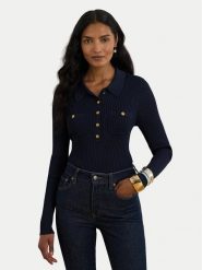 LAUREN RALPH LAUREN Sweter 200P03459001 Granatowy Slim Fit. Niebieskie swetry damskie Lauren Ralph Lauren, s, bez wzorów, z wiskozy, bez kołnierzyka, bez ramiączek, bez kaptura. Za 989.99 zł.