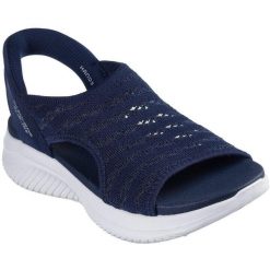 Sandały damskie Skechers Ultra Flex 3.0 Sandal Sun W. Niebieskie klapki damskie Skechers, bez wzorów, sportowe, bez obcasa. Za 490.00 zł.