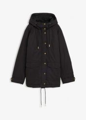 Ciepła parka. Zielone parki damskie bonprix, bez wzorów, bez kaptura. Za 169.99 zł.