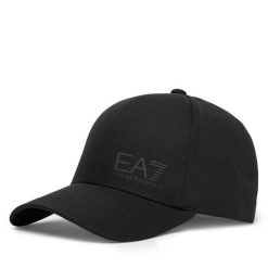Czapka z daszkiem EA7 Emporio Armani. Czarne czapki i kapelusze damskie EA7 Emporio Armani, bez wzorów. Za 159.99 zł.