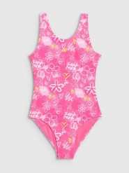 4F Kostium kąpielowy jednoczęściowy dziewczęcy - multikolor 146/152 (10-12 lat). Stroje kąpielowe dla dziewczynek 4f, bez wzorów, z elastanu. Za 89.99 zł.