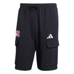 Adidas Sport M Felczy C Spodenki Dorosłych. Czarne krótkie spodenki sportowe męskie OLYMPIQUE LYONNAIS, l, bez wzorów, z bawełny. Za 171.40 zł.