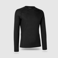 Gripgrab Merino Blend Thermal Long Sleeve Base Layer Black - S. Czarne bluzki z długim rękawem męskie GRIPGRAB, s, bez wzorów, z wełny, bez kołnierzyka. Za 394.99 zł.