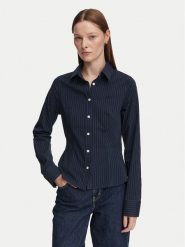 Guess Jeans Koszula W6YH11 W2835 Granatowy Slim Fit. Niebieskie bluzki damskie Guess Jeans, xxl, z aplikacjami, z bawełny, bez kołnierzyka, bez ramiączek. Za 349.99 zł.