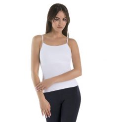 Koszulka na ramiączkach biustonosz Teyli Cami-plus. Czarne koszulki sportowe damskie Teyli, xs, bez wzorów, z bawełny, bez kołnierzyka, bez ramiączek, na fitness i siłownię. Za 99.99 zł.